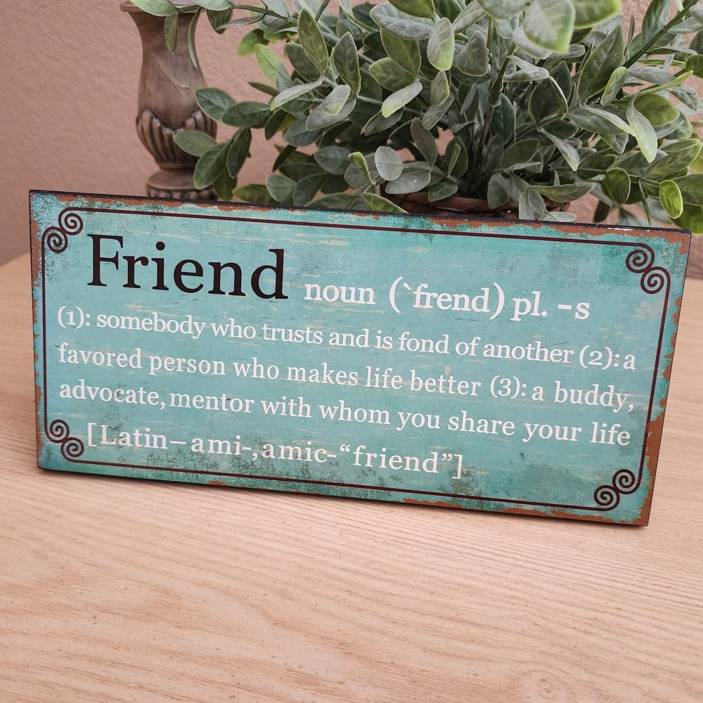 Hobby Lobby Green Friend Definition Sign